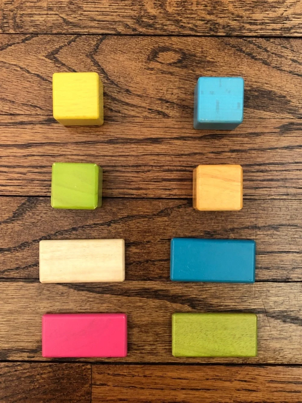Tegu Original Pocket Pouch Magnetic Wooden Blocks in Tints, 8 piece set